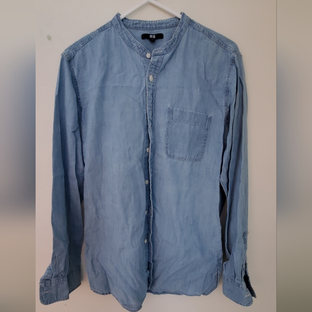 Uniqlo Women's Casual Light Blue Shirt